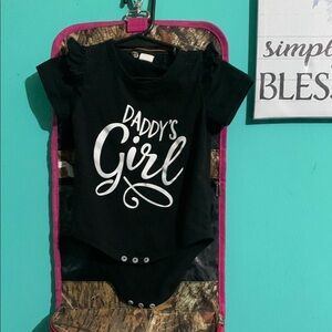 Black Baby Onesie with White Print